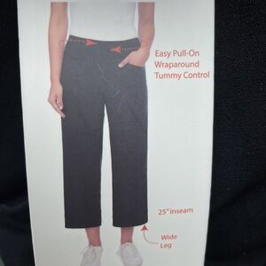S.C.& CO. Womens S Wide Leg Pants Black Rayon Blend d1219